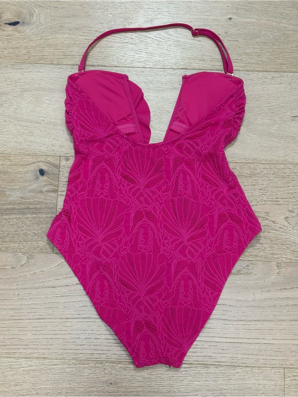 CeCe Fuchsia Ruffle One-Piece Swimsuit - Picture 2 of 2